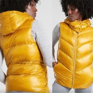 Athleta Shiny Gold Hooded Vest